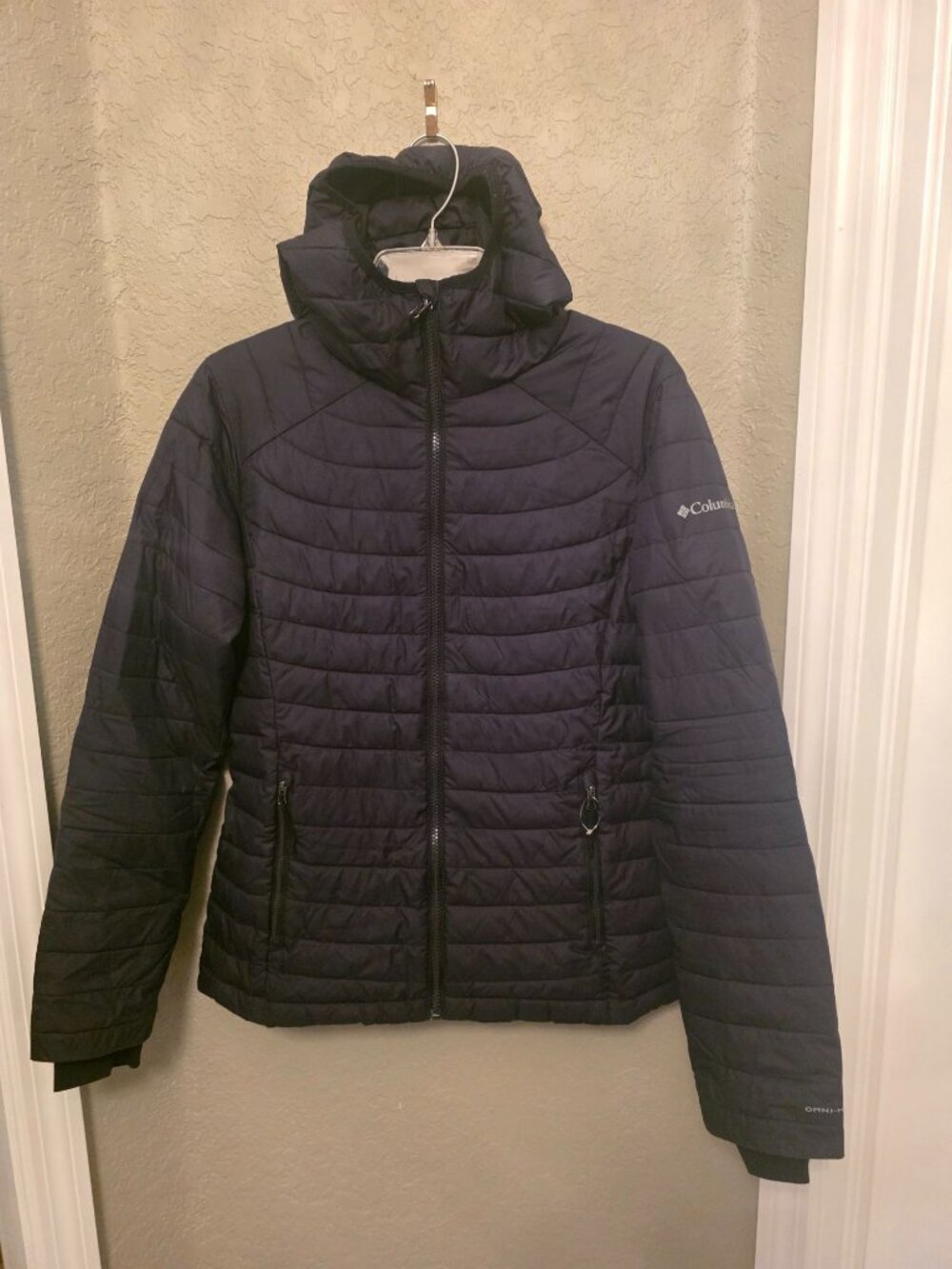 Columbia Omniheat Ladies Black Hooded Puffer Jacket size M